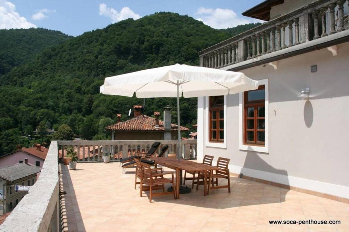 Stylish Penthouse With Large Terrace Apartment Most Na Soci Bagian luar foto